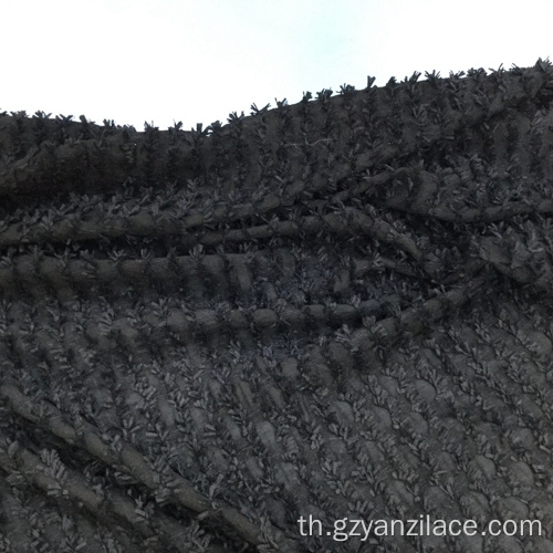 Black Teal Jacuqard Fabric สำหรับเครื่องแต่งกาย